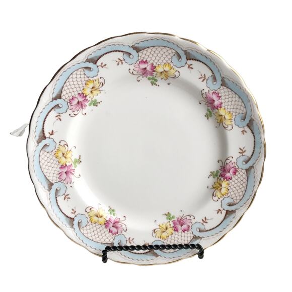 Vintage MCM Avalon Fine English Bone China Floral Dessert Plate Gold Trim C9048 - Picture 10 of 10